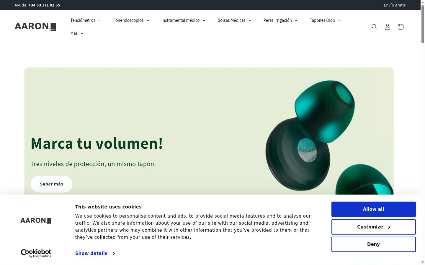 Screenshot del banner di consenso mostrato prima di qualsiasi interazione