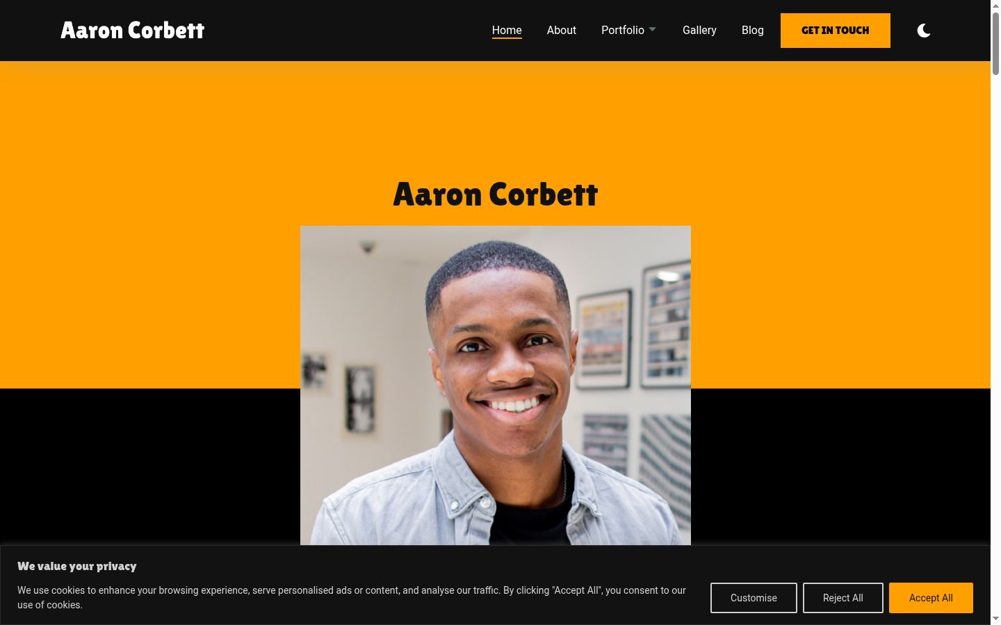 Screenshot of the consent banner shown before any interaction