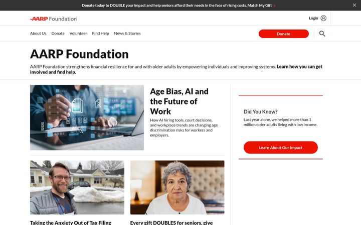 Screenshot of aarpfoundation.org