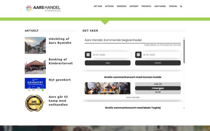 Skjámynd af aarshandel.dk