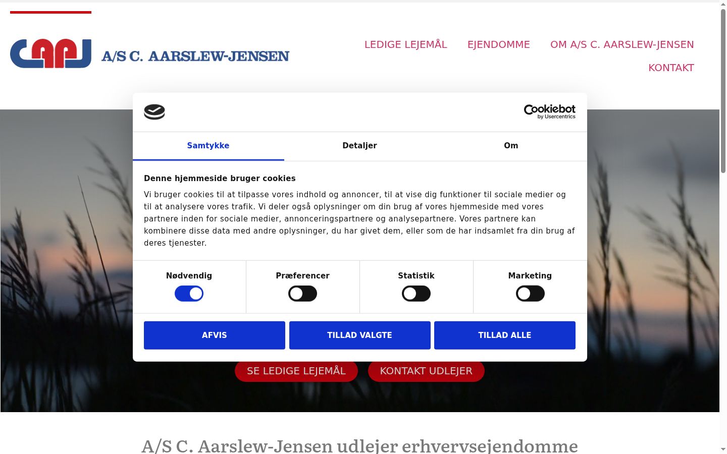 Screenshot of the consent banner shown before any interaction
