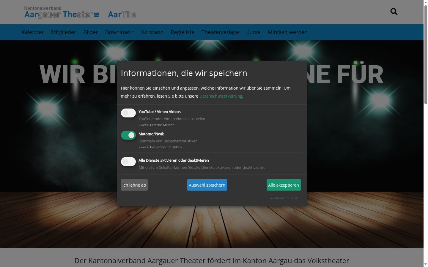 Screenshot tal-banner tal-kunsens muri qabel kwalunkwe interazzjoni