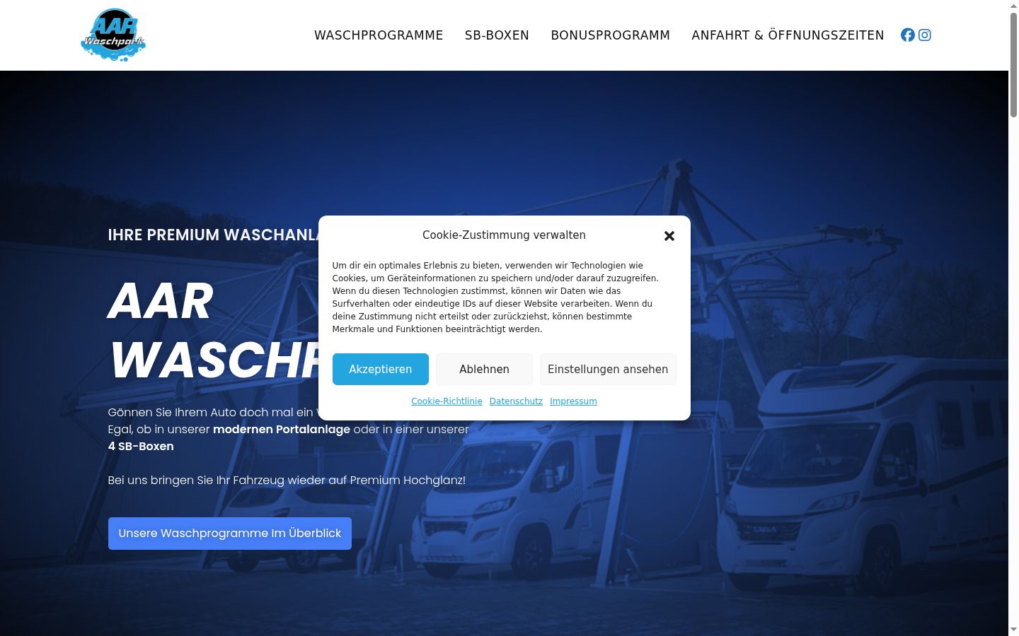 Capture d'écran de la bannière de consentement affichée avant toute interaction