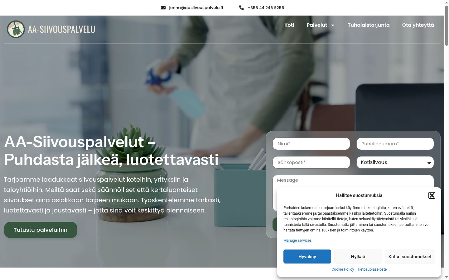 Ekrānuzņēmums ar piekrišanas baneri, kas tika rādīts pirms jebkādas mijiedarbības