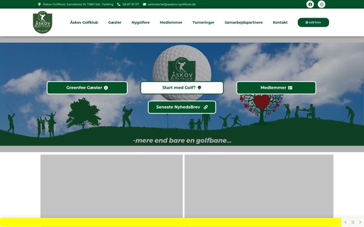 Screenshot of aaskovgolfklub.dk