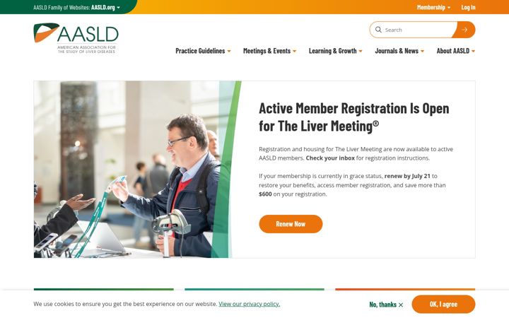 Screenshot of aasld.org