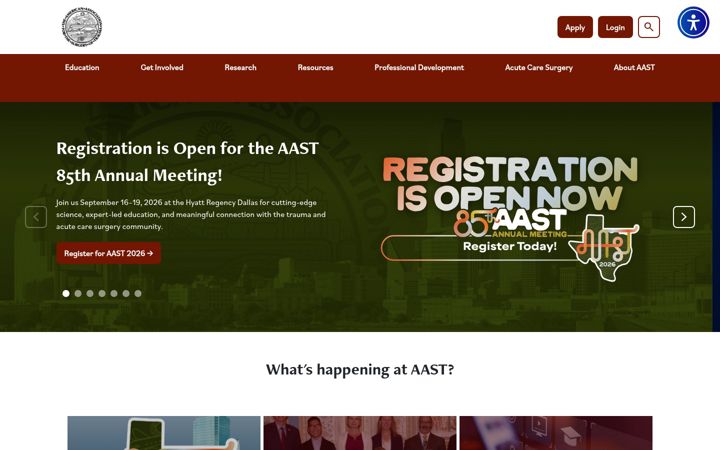 Screenshot of aast.org