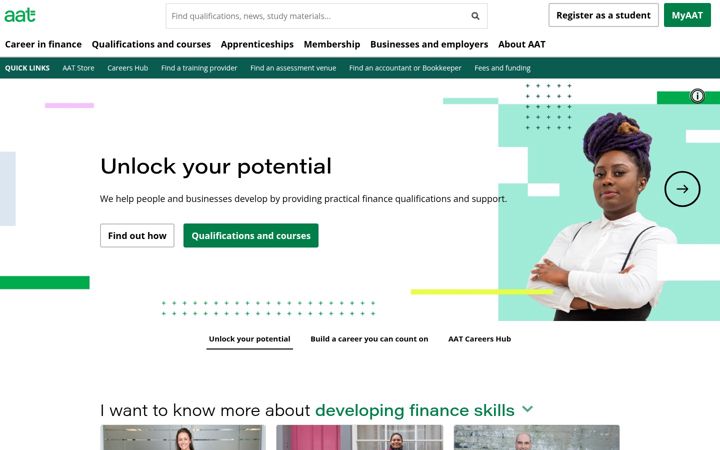 Screenshot of aat.org.uk
