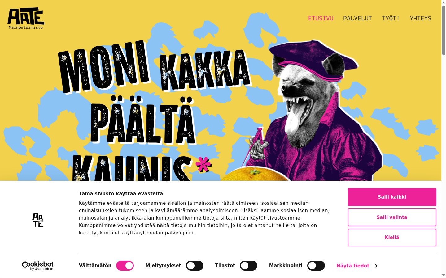 Screenshot of the consent banner shown before any interaction