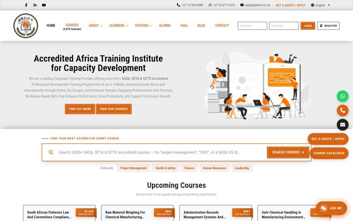 Screenshot of aaticd.co.za