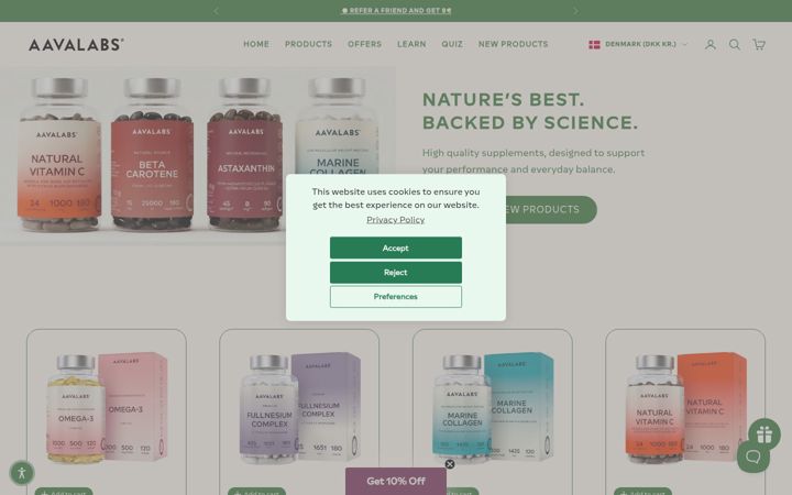 Screenshot of aavalabs.com