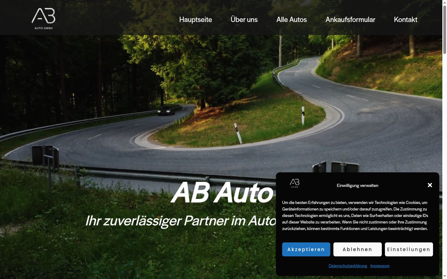 Screenshot of the consent banner shown before any interaction
