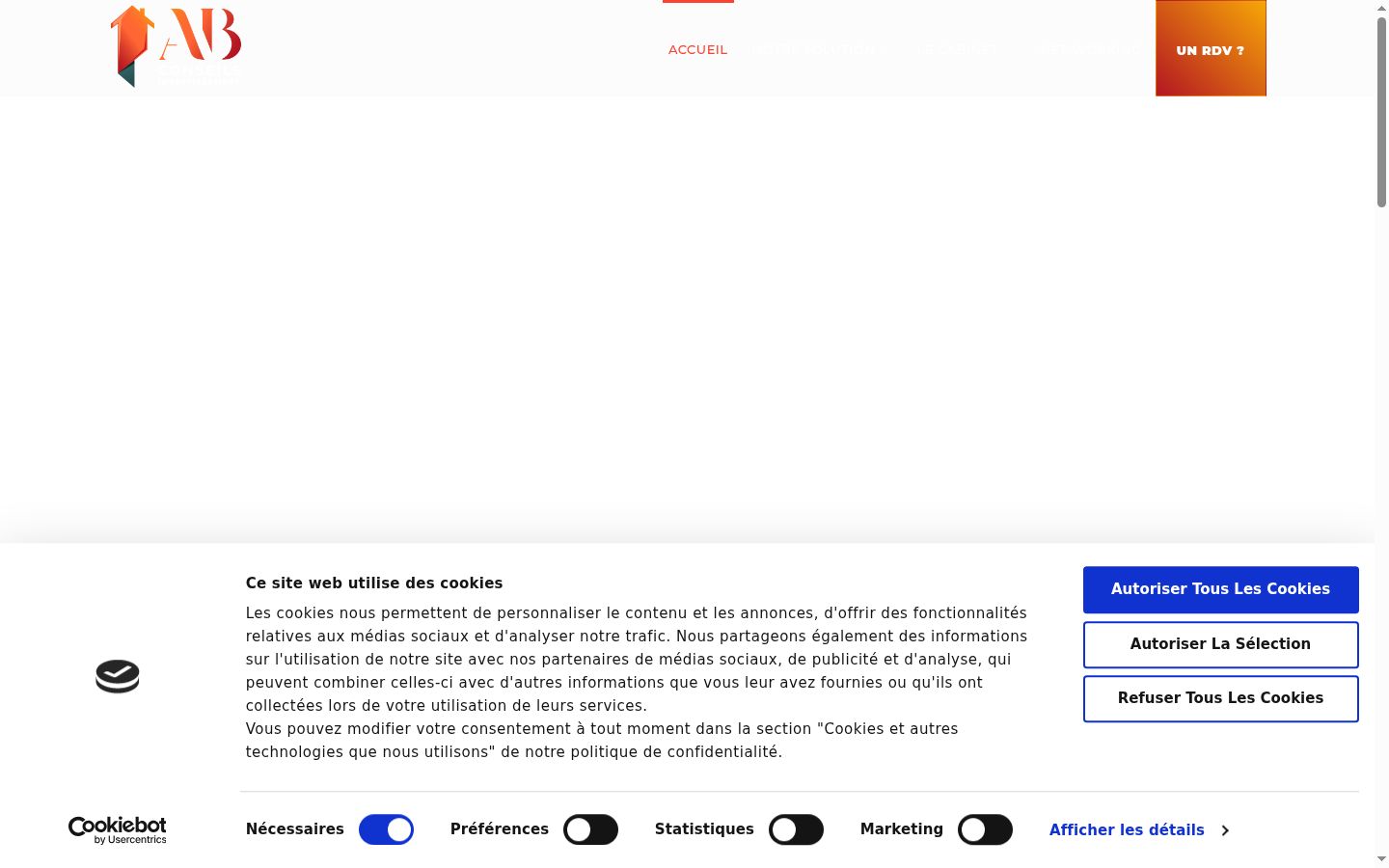 Screenshot del banner di consenso mostrato prima di qualsiasi interazione