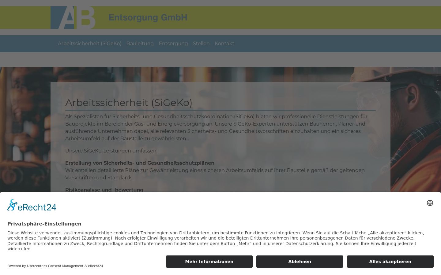 Screenshot of the consent banner shown before any interaction