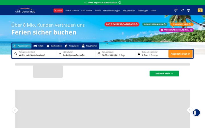 Screenshot of ab-in-den-urlaub.ch