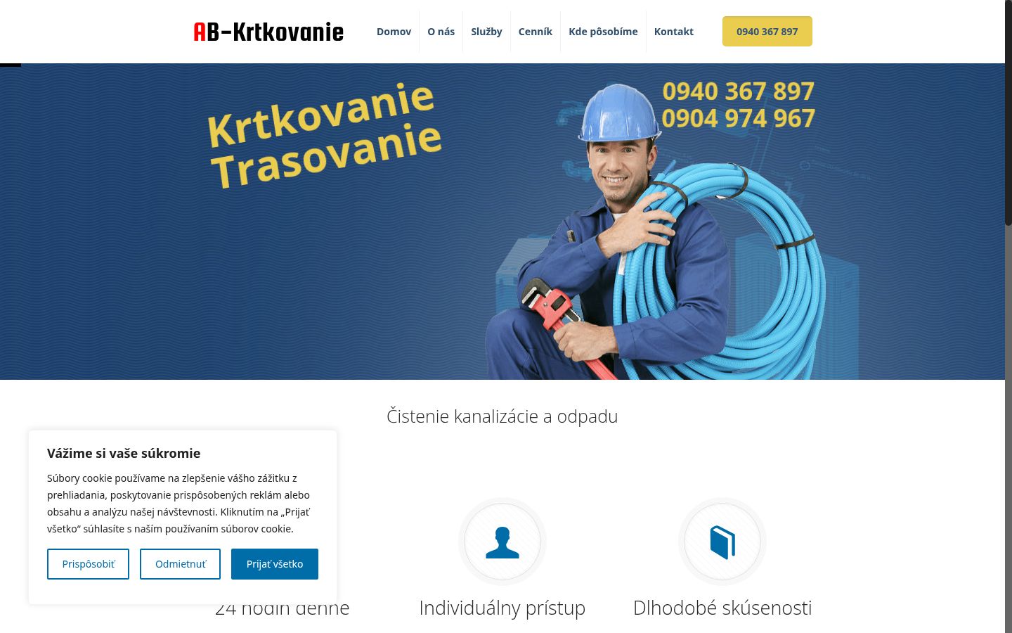 Ekrānuzņēmums ar piekrišanas baneri, kas tika rādīts pirms jebkādas mijiedarbības
