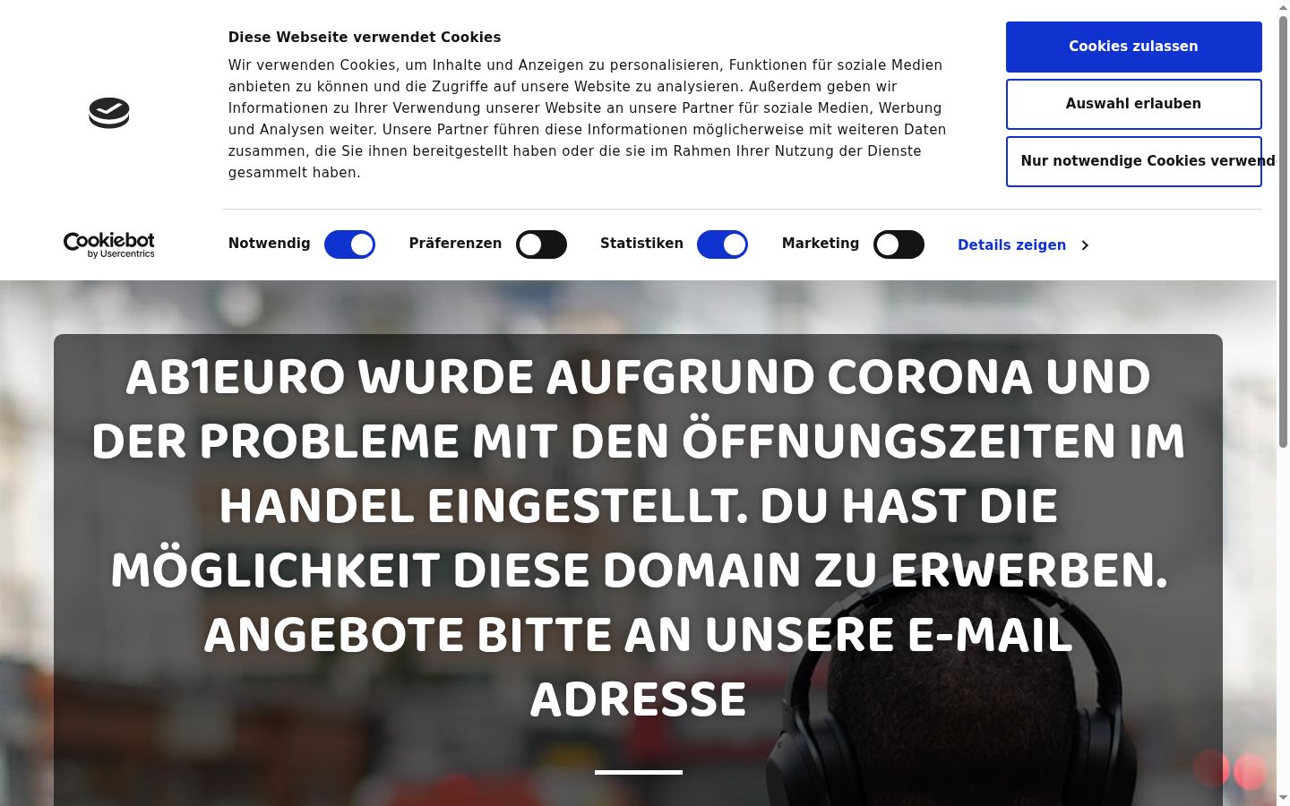 Skärmbild av samtyckesbannern som visades före någon interaktion