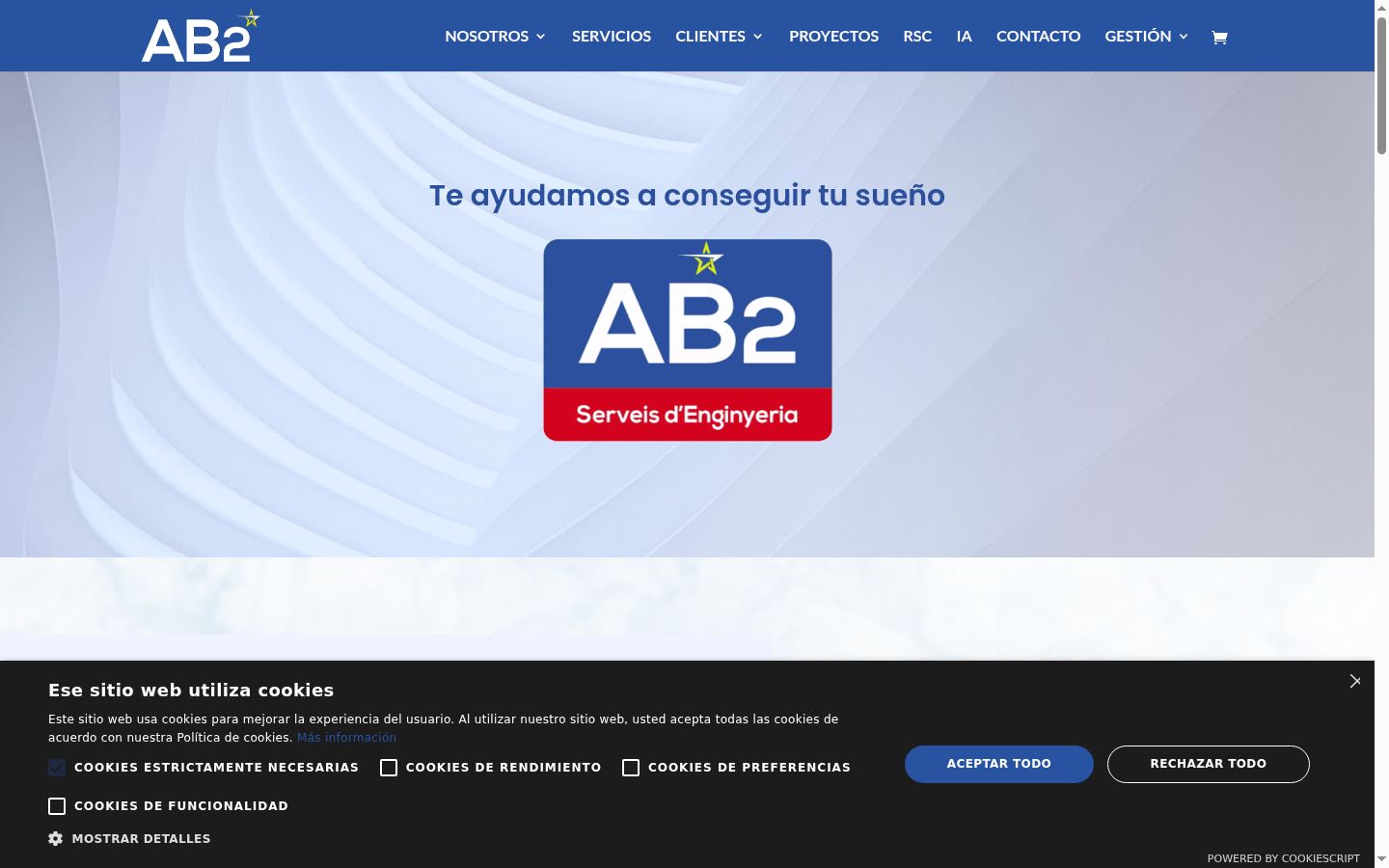 Screenshot del banner di consenso mostrato prima di qualsiasi interazione
