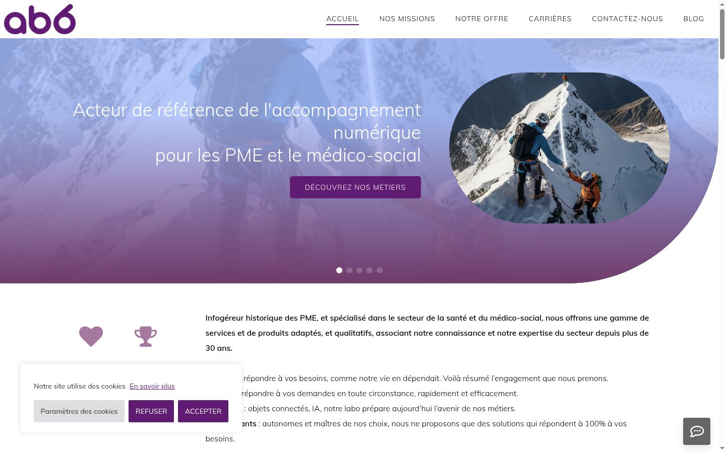Capture d'écran de la bannière de consentement affichée avant toute interaction