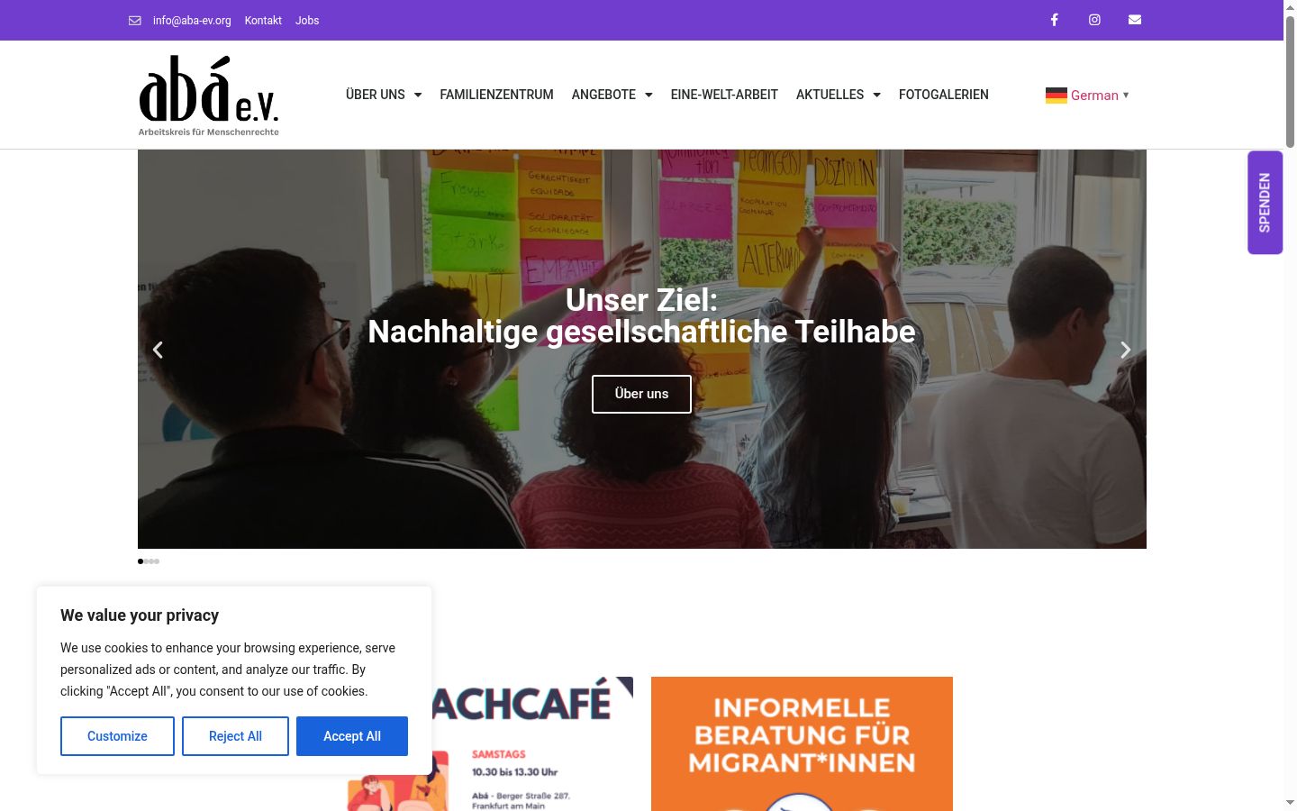 Screenshot van de toestemmingsbanner zoals getoond vóór enige interactie