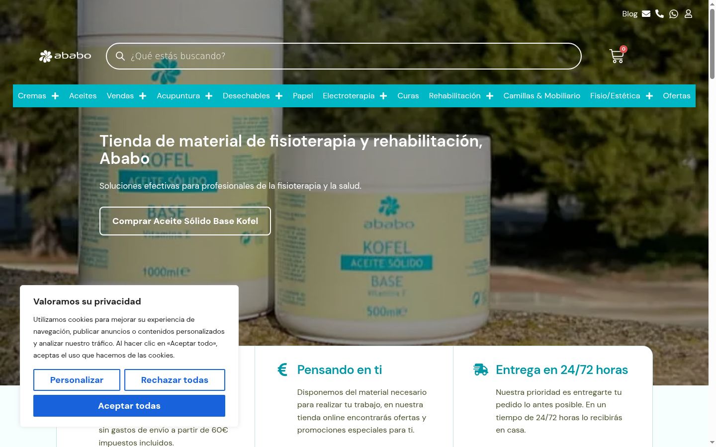 Screenshot del banner di consenso mostrato prima di qualsiasi interazione