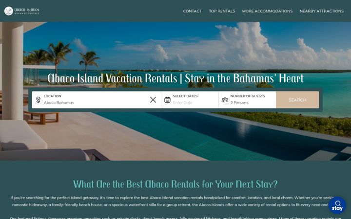 Skærmbillede af abacobahamasrental.com