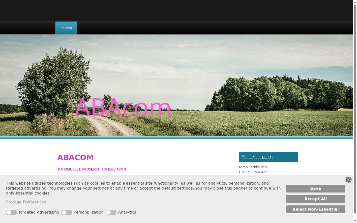 Screenshot of the consent banner shown before any interaction