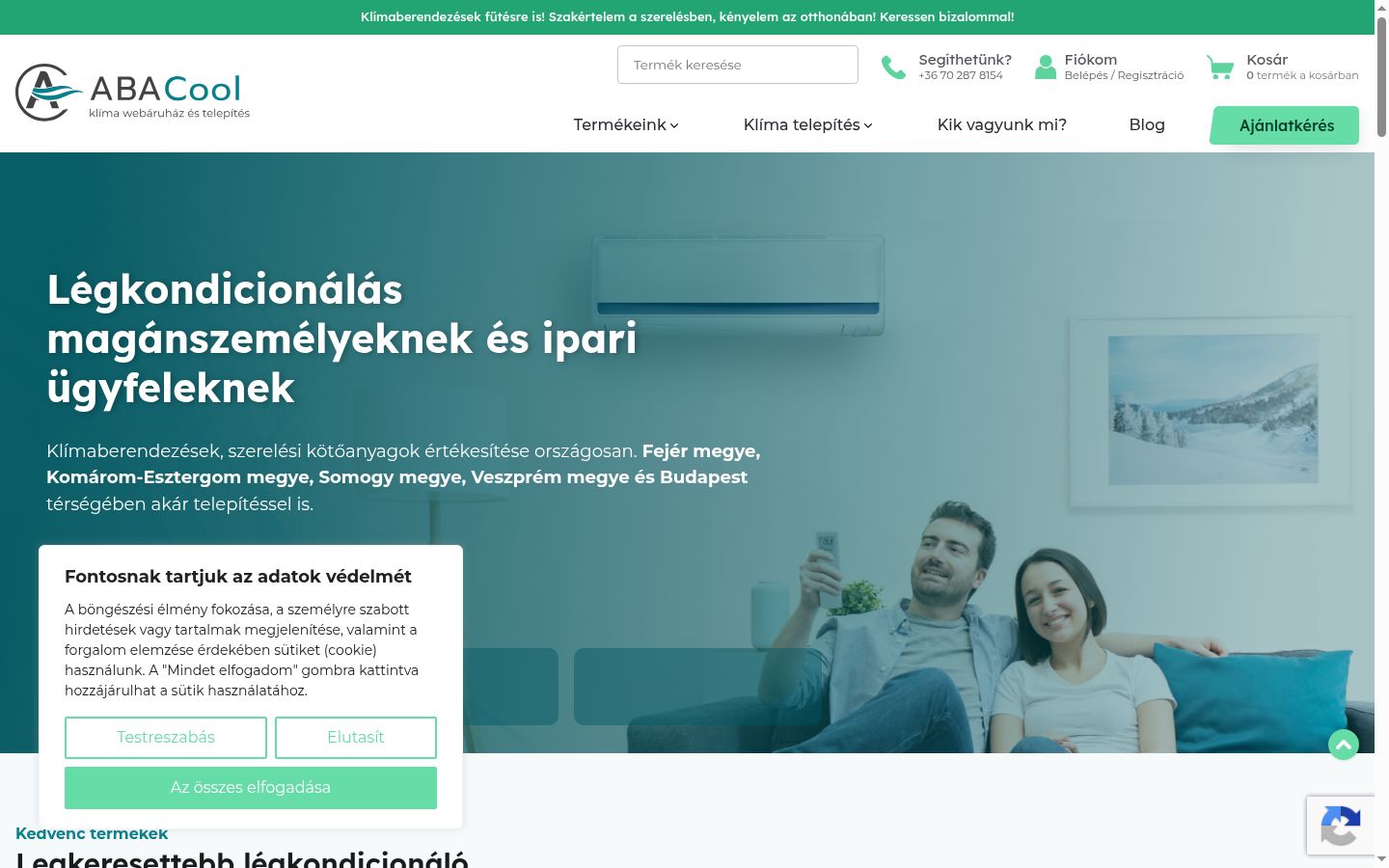 Captura de ecrã do banner de consentimento apresentado antes de qualquer interação