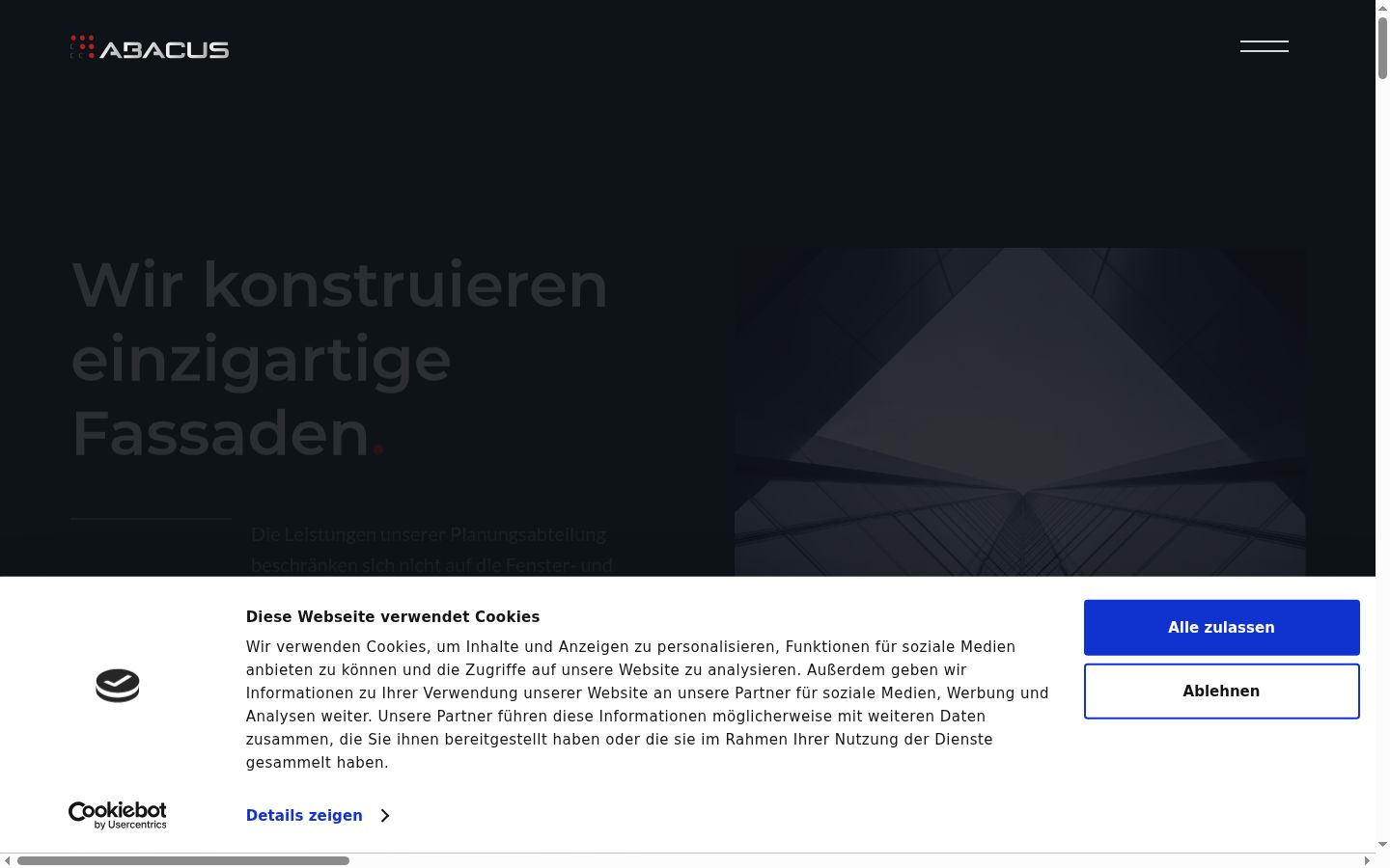 Captura de ecrã do banner de consentimento apresentado antes de qualquer interação