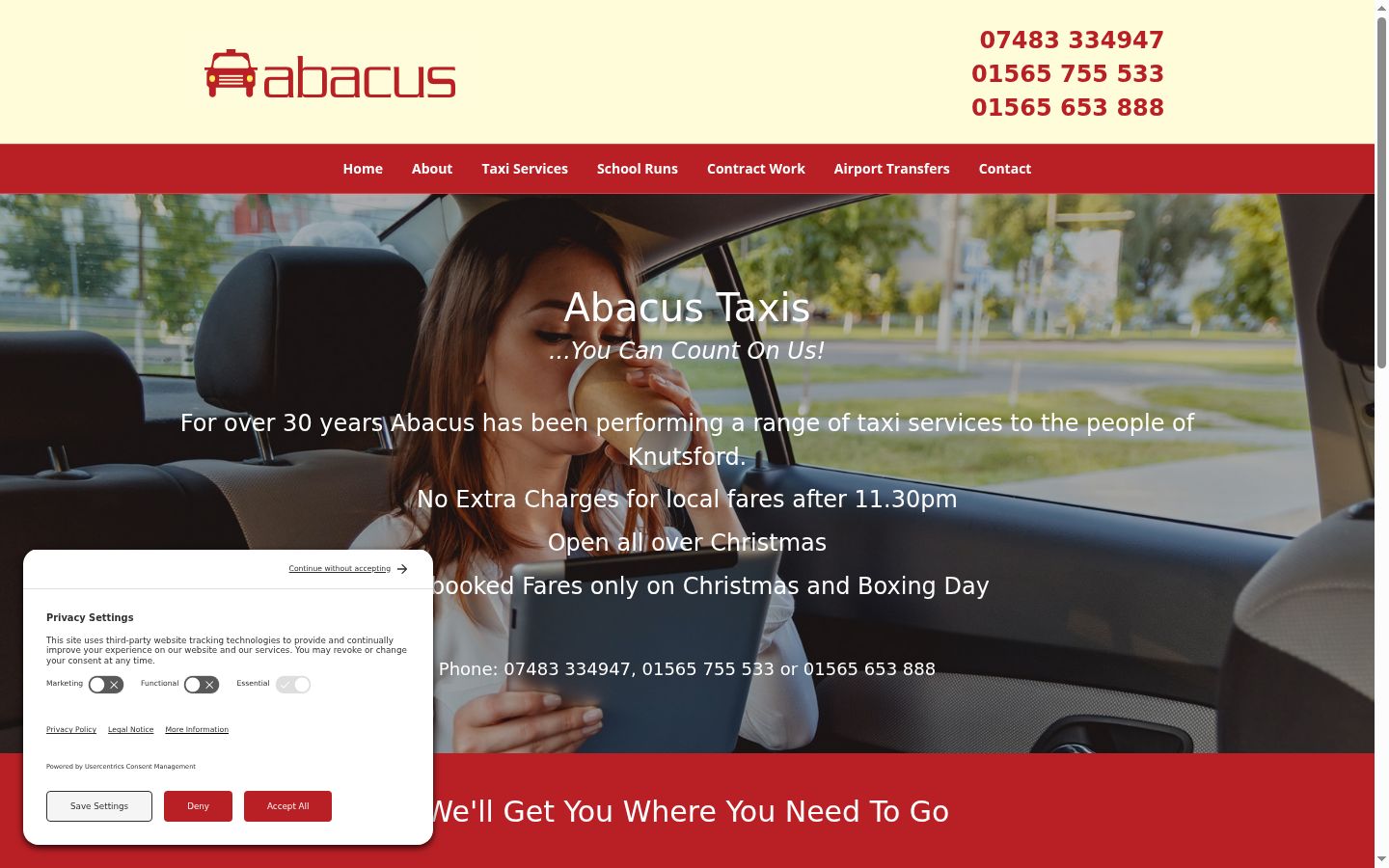 Screenshot of the consent banner shown before any interaction