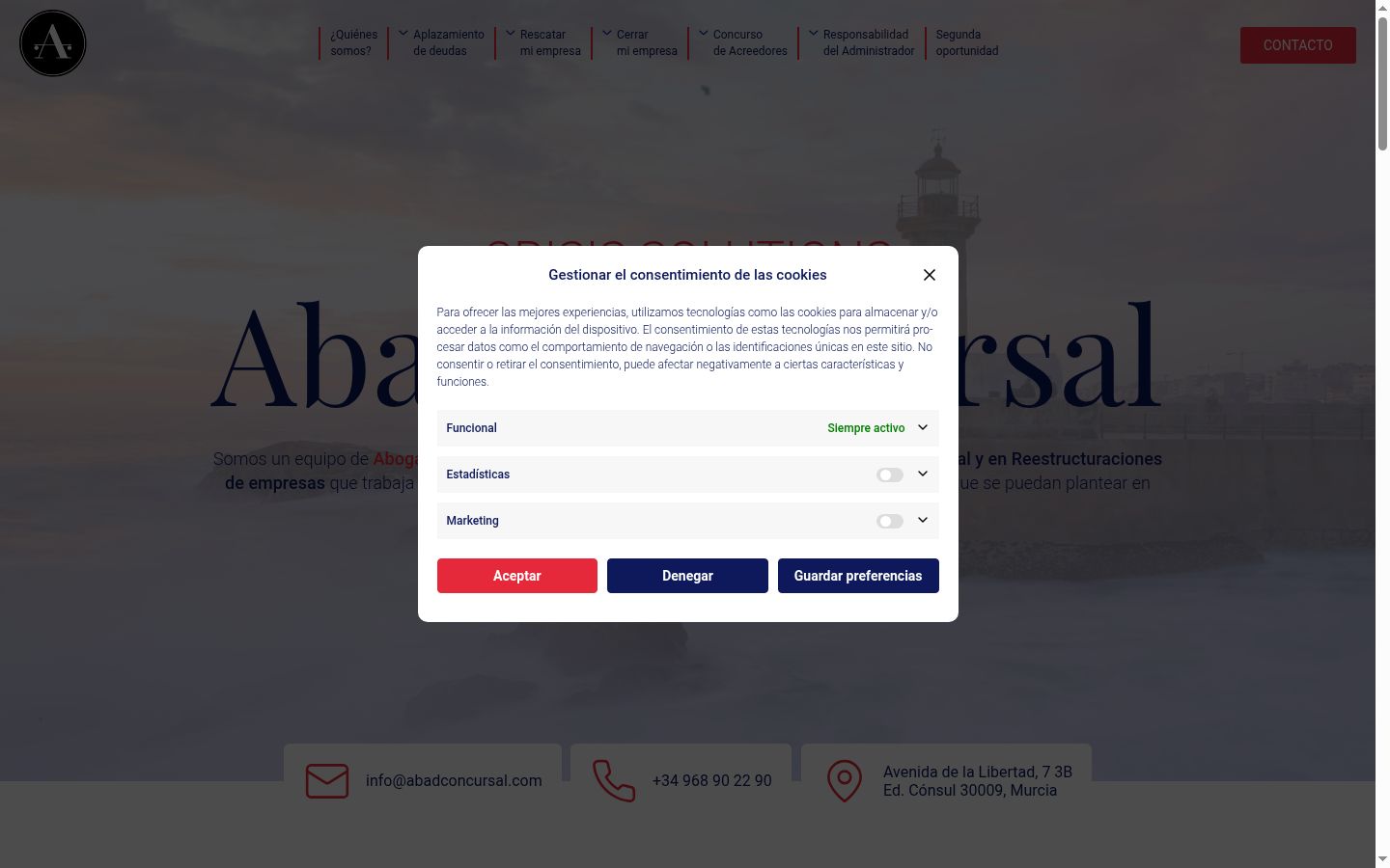 Screenshot of the consent banner shown before any interaction