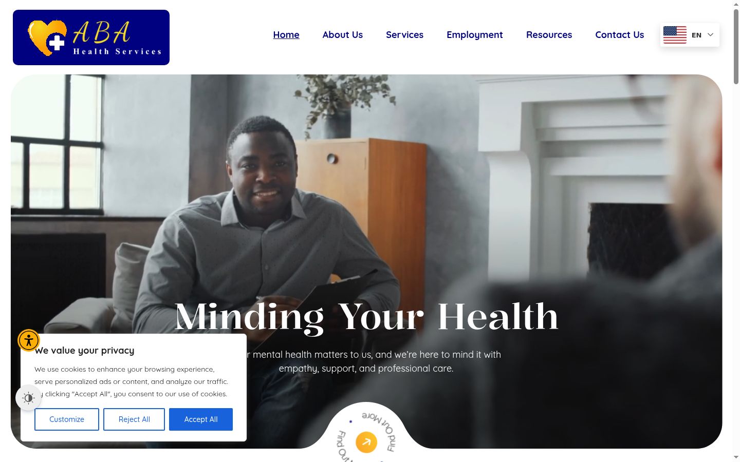 Screenshot of the consent banner shown before any interaction