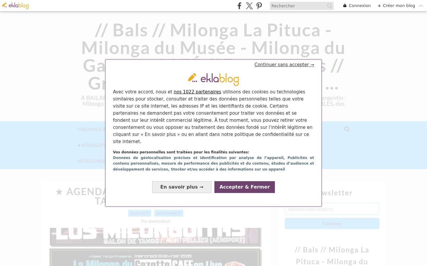 Screenshot del banner di consenso mostrato prima di qualsiasi interazione