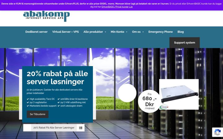 Zrzut ekranu abakomp.dk