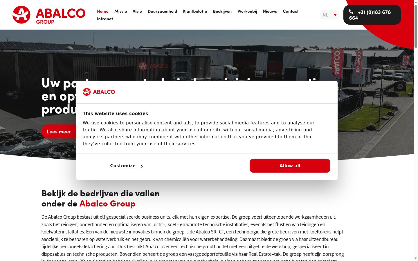 Screenshot of the consent banner shown before any interaction