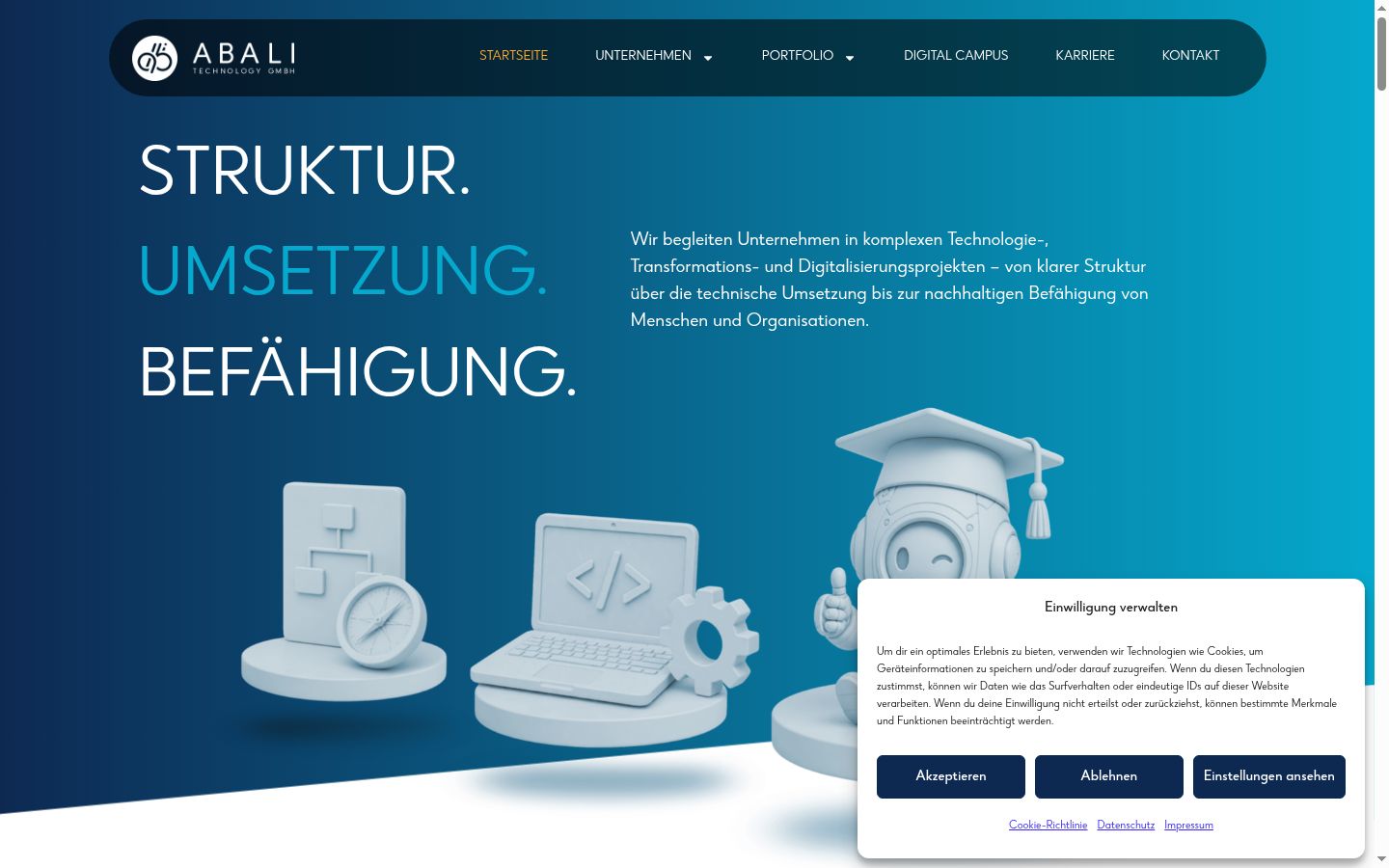Screenshot of the consent banner shown before any interaction