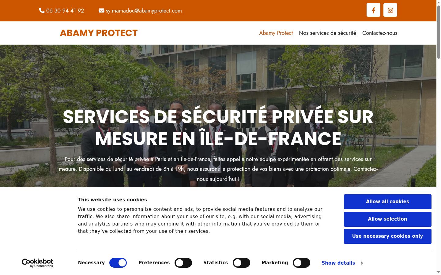 Capture d'écran de la bannière de consentement affichée avant toute interaction