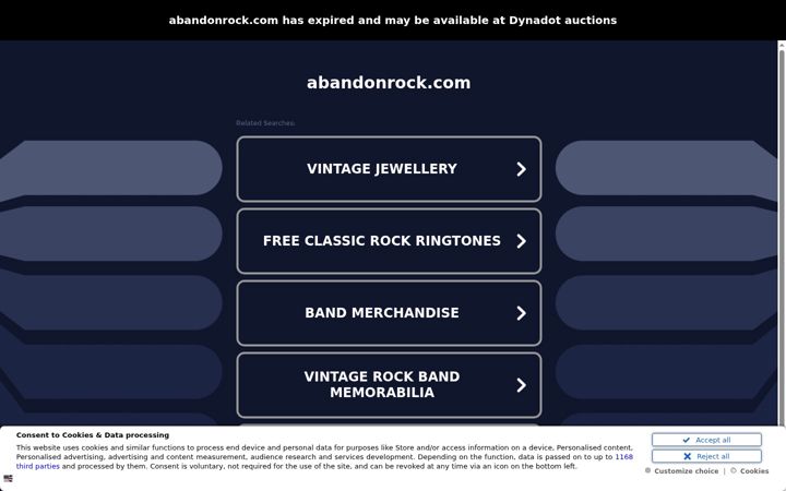 Screenshot of abandonrock.com