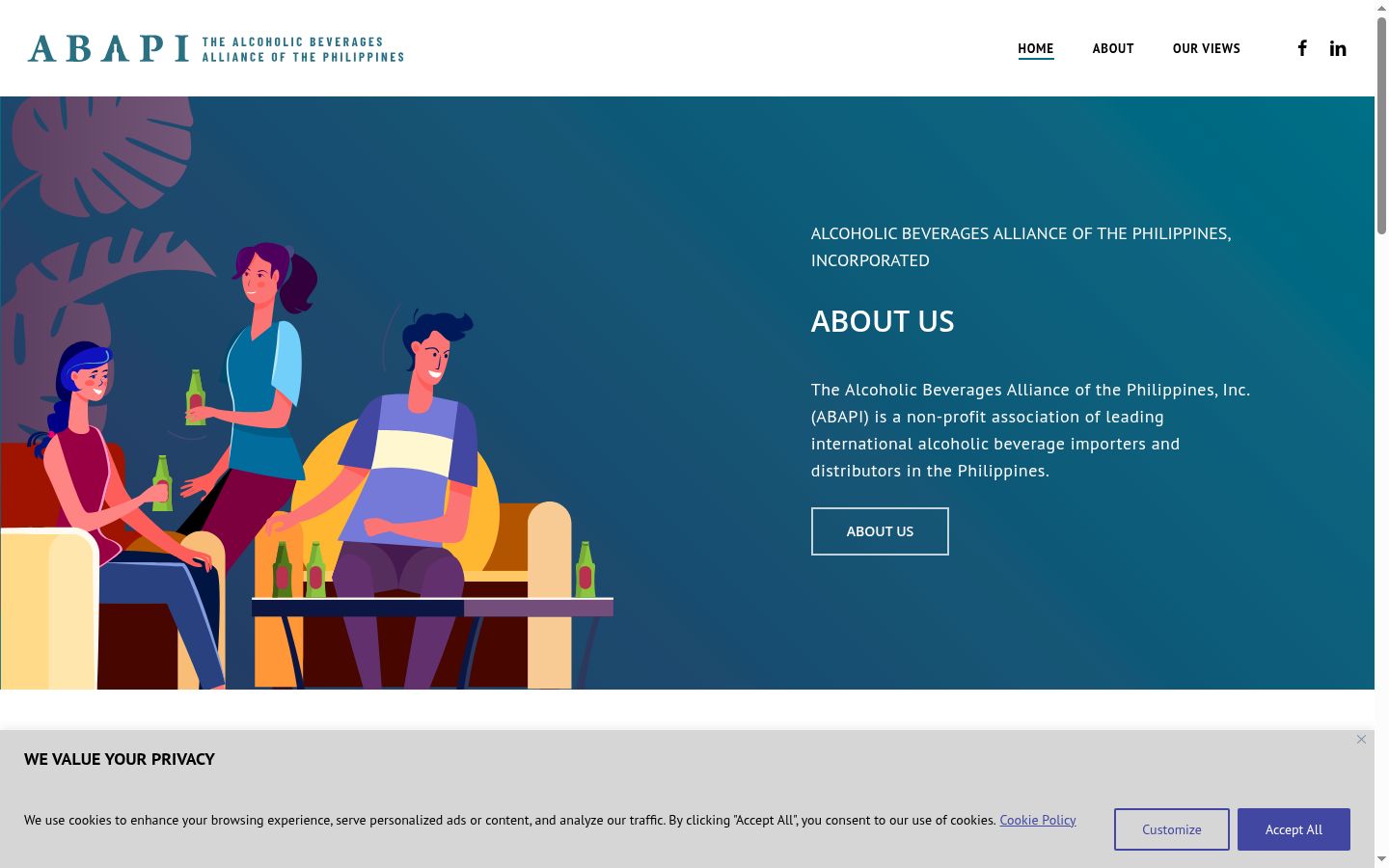 Screenshot of the consent banner shown before any interaction