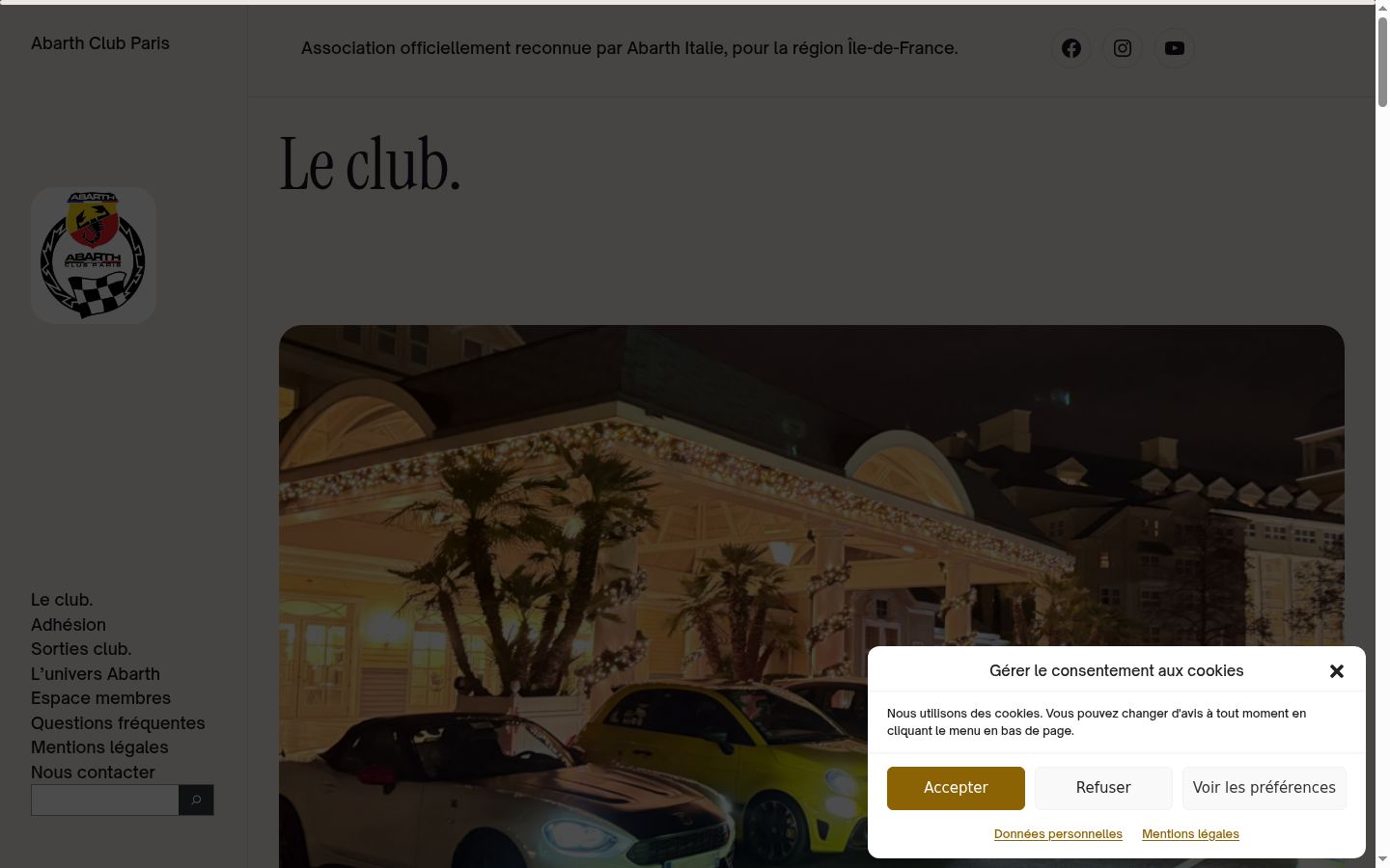 Screenshot of the consent banner shown before any interaction