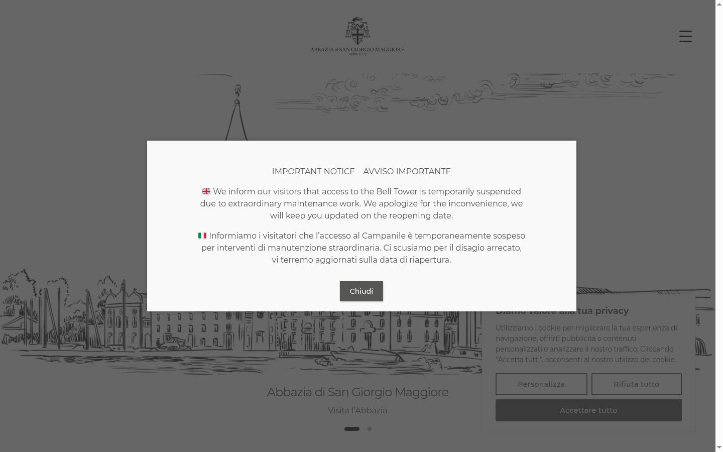 Snimka zaslona bannera za privolu prikazanog prije bilo kakve interakcije