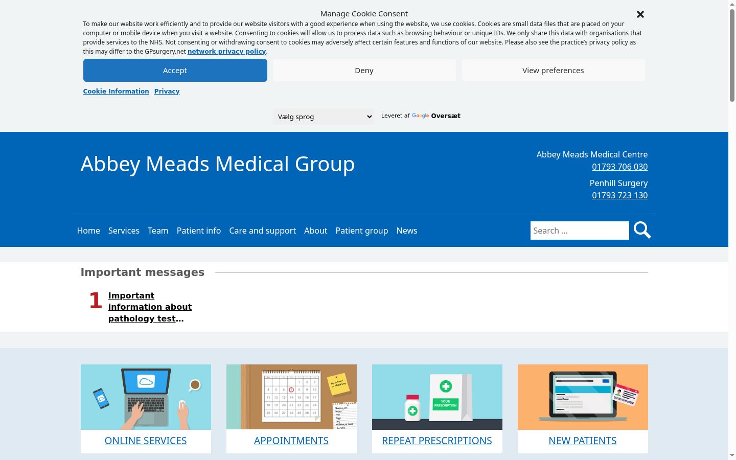 Screenshot of the consent banner shown before any interaction