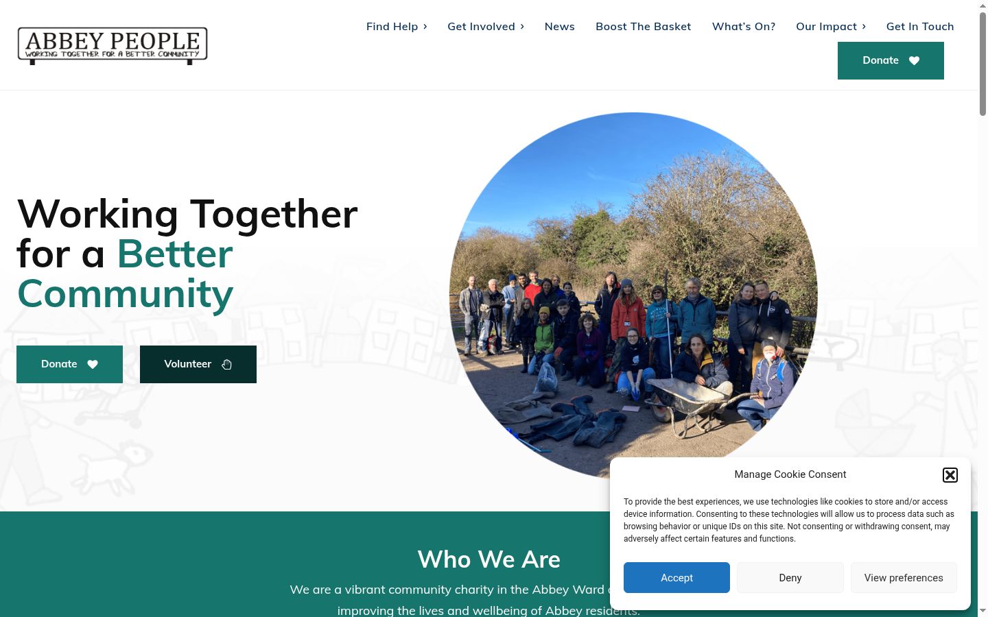 Screenshot of the consent banner shown before any interaction