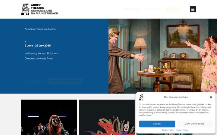 Screenshot of abbeytheatre.ie
