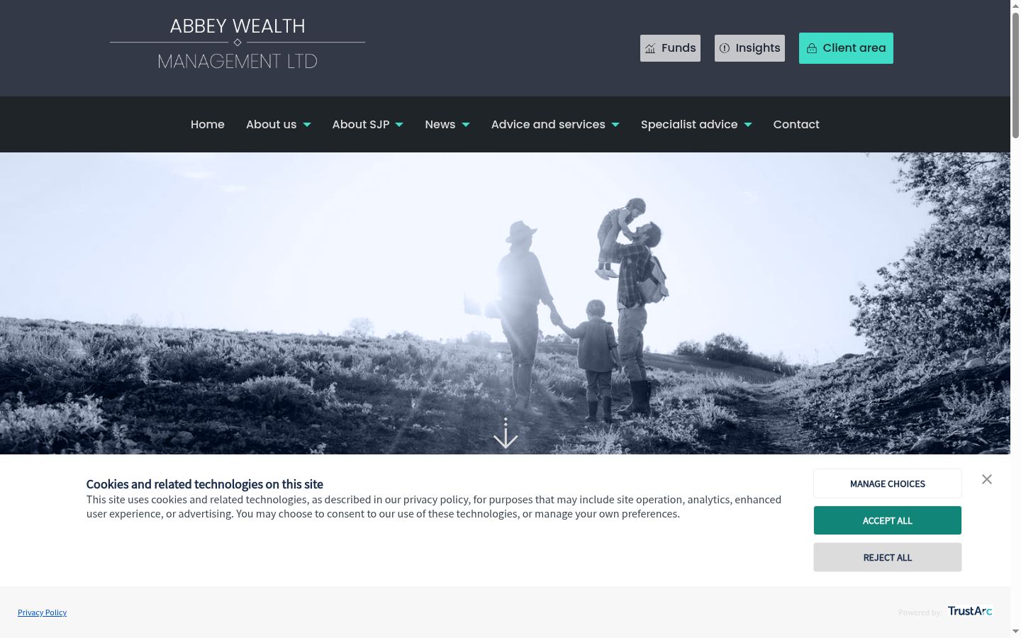 Screenshot of the consent banner shown before any interaction