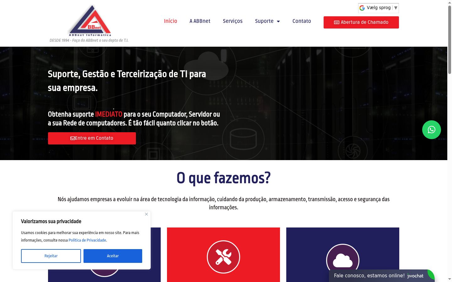 Screenshot del banner di consenso mostrato prima di qualsiasi interazione