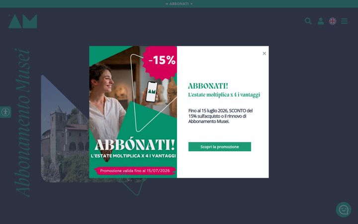 Captura de pantalla de abbonamentomusei.it