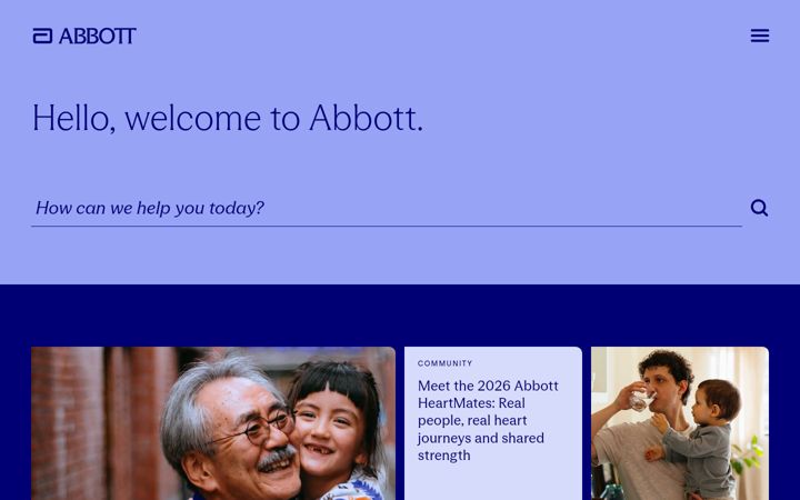 Snímek obrazovky abbott.com