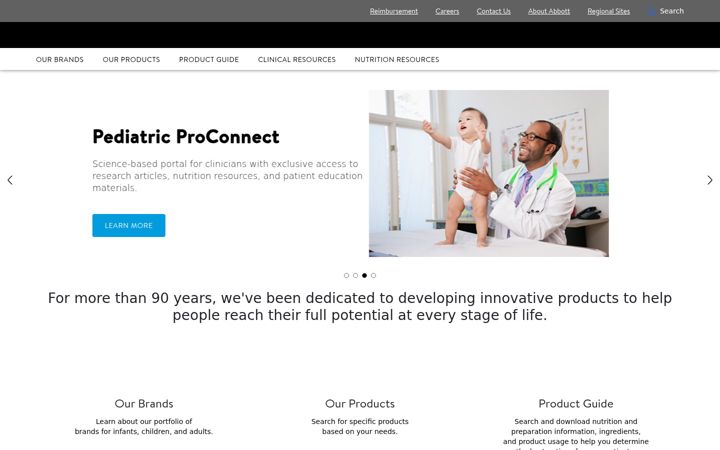 Screenshot of abbottnutrition.com