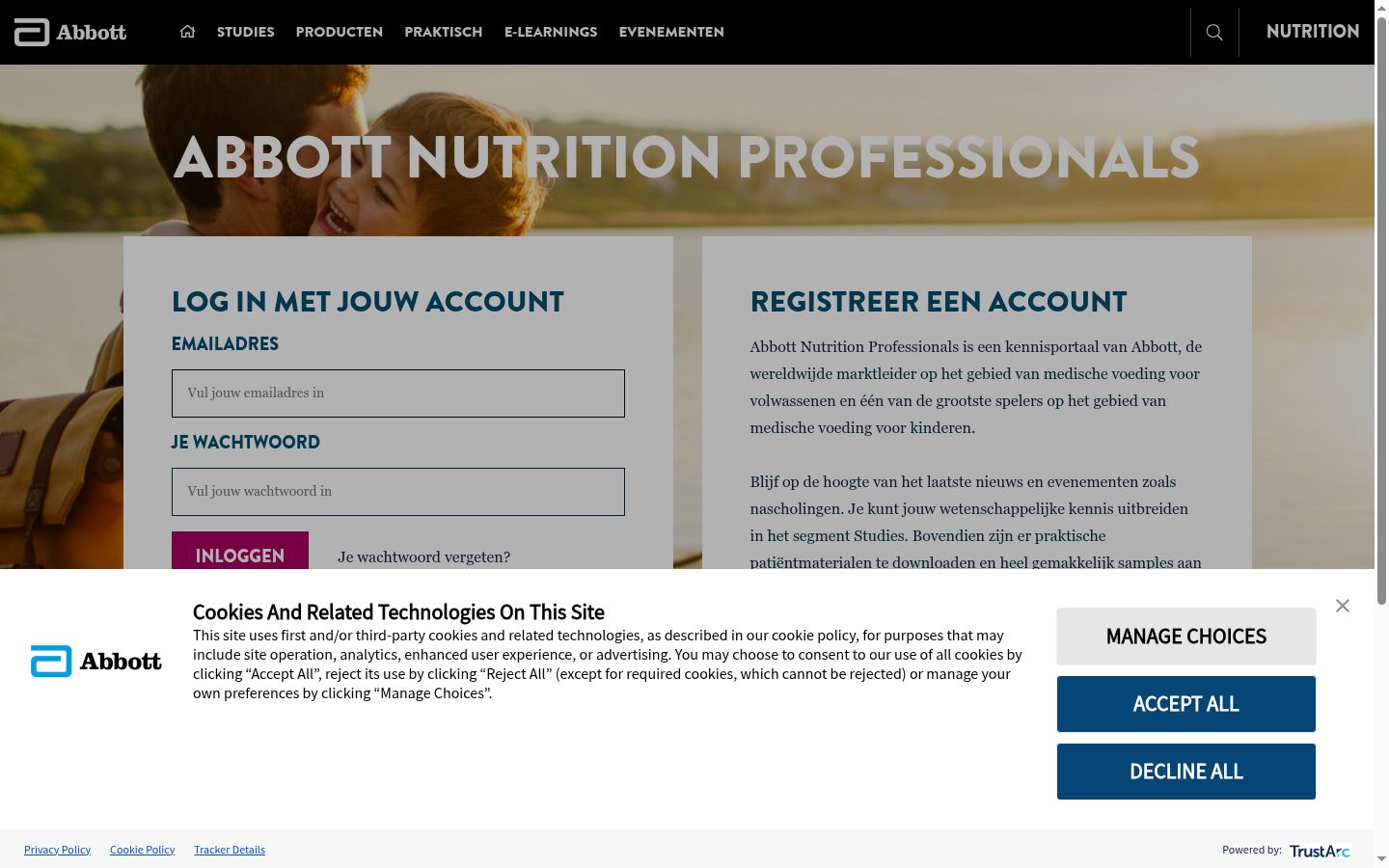 Screenshot of the consent banner shown before any interaction